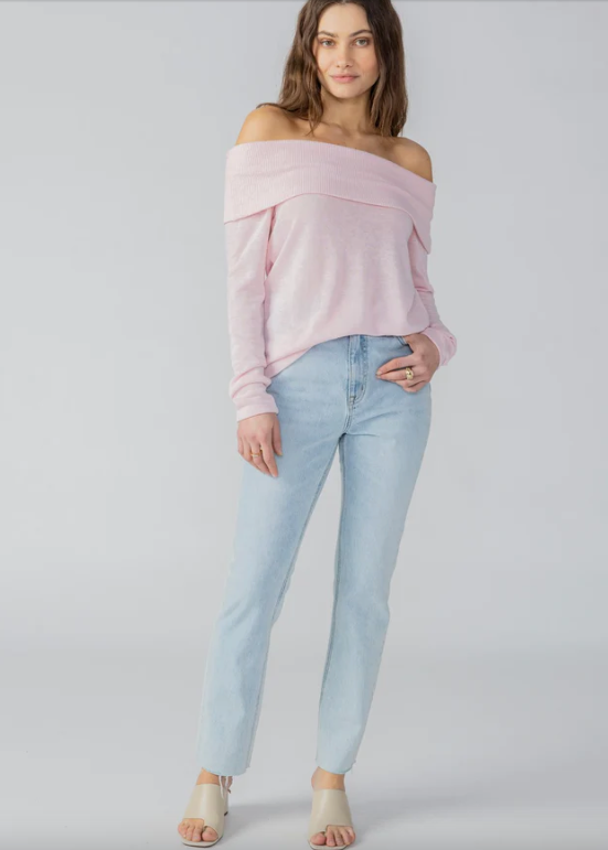 The Love Letter Knit Top In Washed Pink