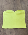 Gwen Rib Tube Top In Celery Green