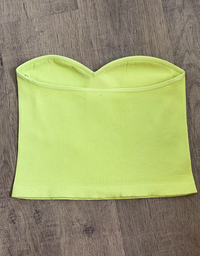 Gwen Rib Tube Top In Celery Green