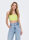 Cropped Top With Adjustable Straps In Celery Green