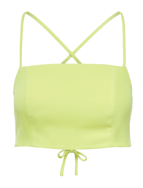 Cropped Top With Adjustable Straps In Celery Green