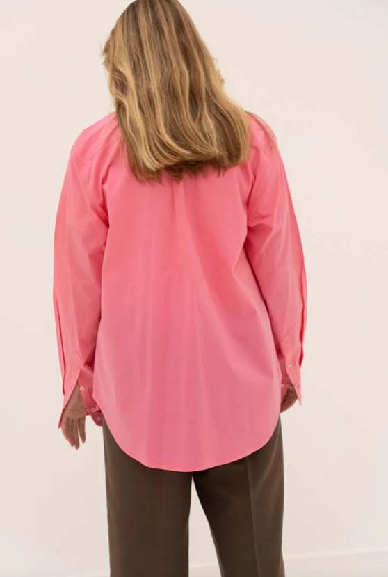 Cotton Poplin Shirt in Coral