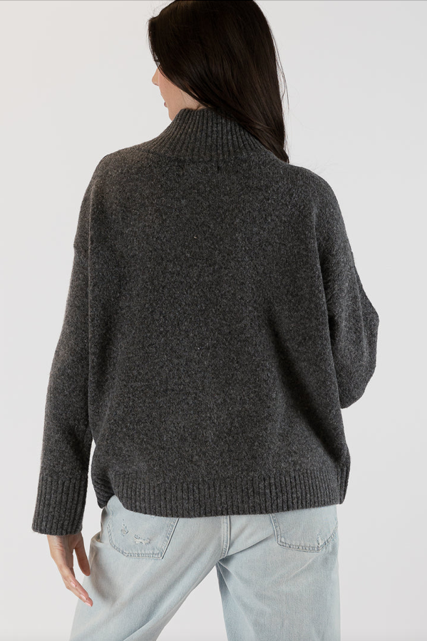 The Gant Sweater In Smoke with Button Detail