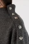 The Gant Sweater In Smoke with Button Detail