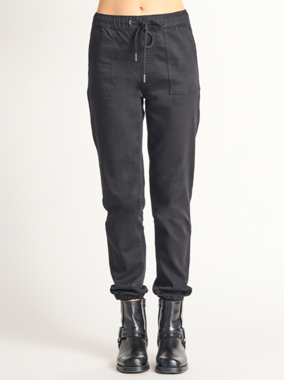 Knit Denim Jogger In Jet Black Wash