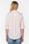 Riley Stripe Button Down In White/Pink