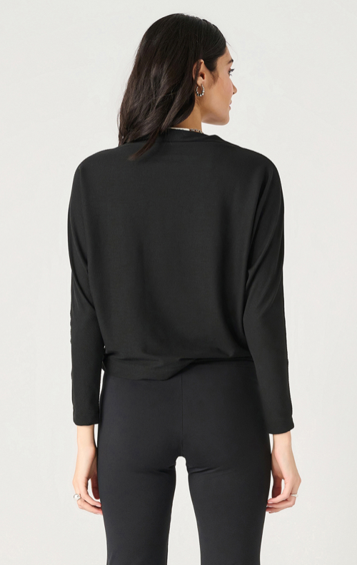 Long Sleeve Mock Neck In Black