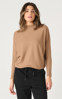 Long Sleeve Mock Neck In Camel