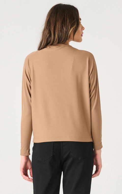 Long Sleeve Mock Neck In Camel