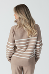 Bobbi Quarter Zip In Caramel|White Stripe