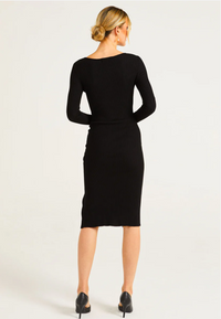 Grus Bodycon Rib Knit Midi Dress