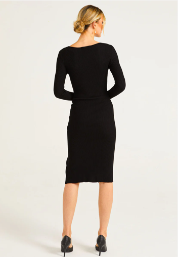 Grus Bodycon Rib Knit Midi Dress