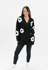 Flora Cardigan In Black Combo