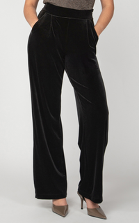 Wide Leg Velour Pull On Pants