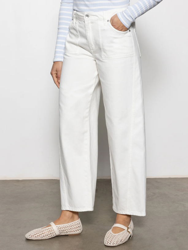 Column Standard Rise Ankle Jean In Bleached White