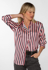 Lazaro Pink/Navy Stripe Blouse