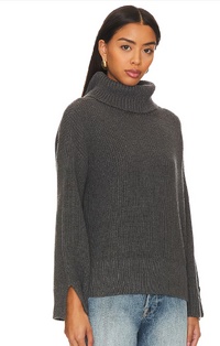 Giana Turtleneck Pullover in Charcoal Grey