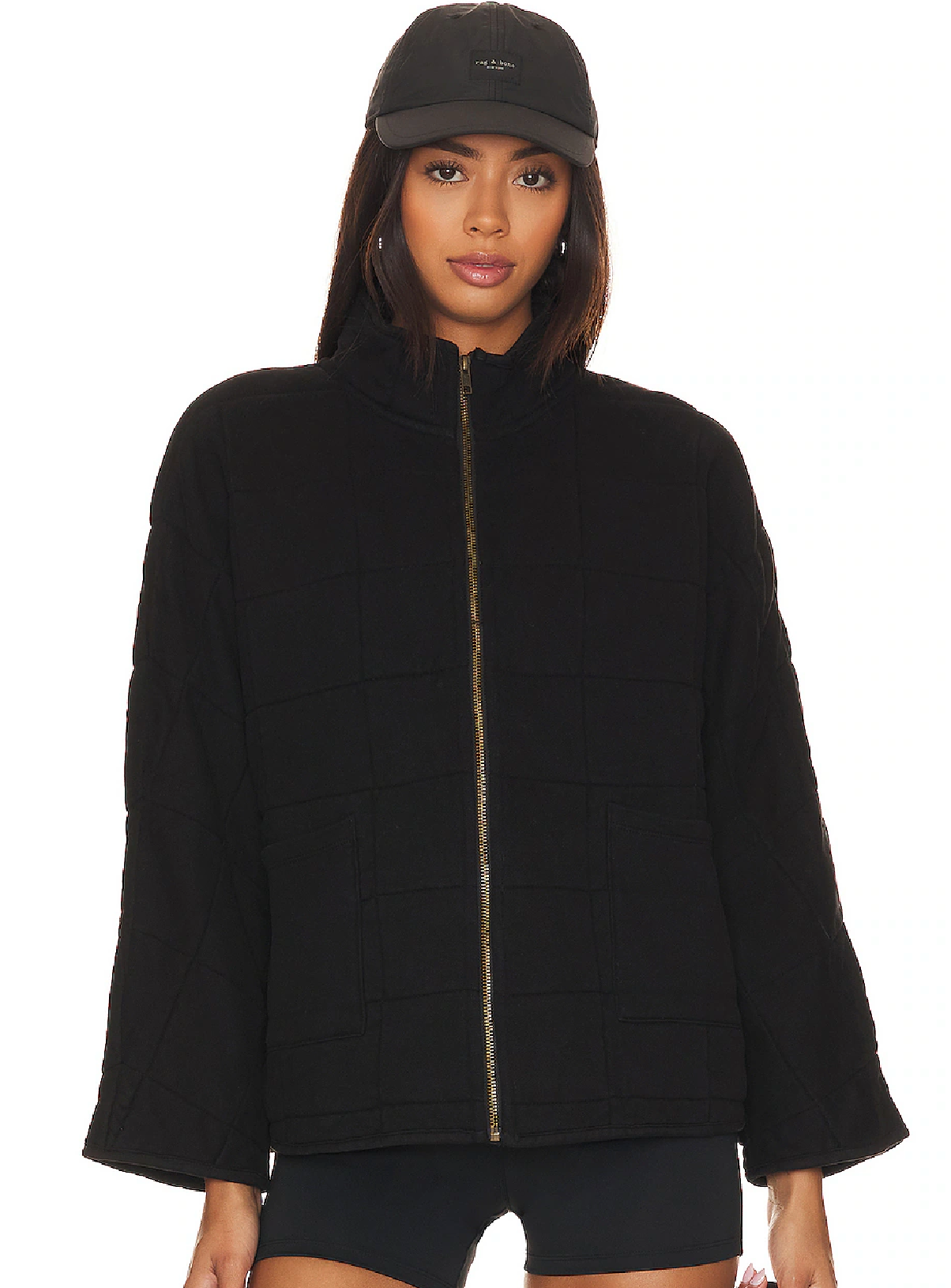 Mock Neck Jacket in Black