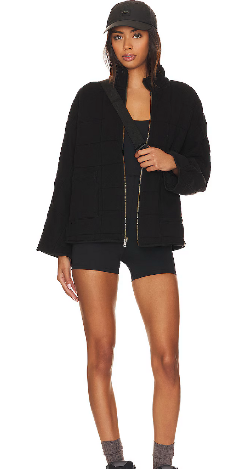 Mock Neck Jacket in Black