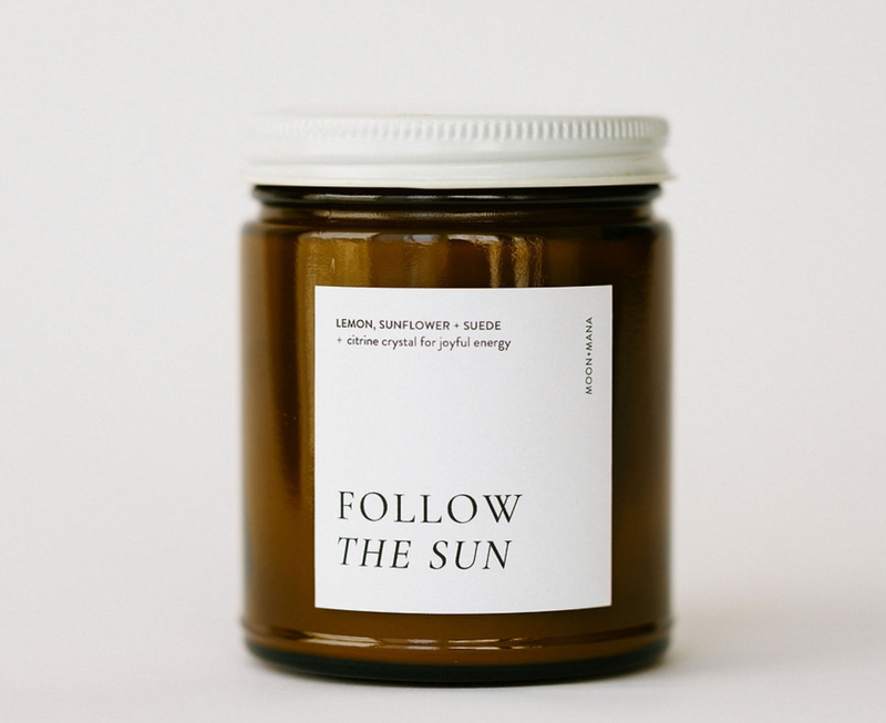 Follow The Sun Candle | Lemon, Sunflower + Suede | 9oz