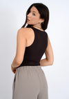 Roxanna Crewneck Bodysuit | Dark Walnut