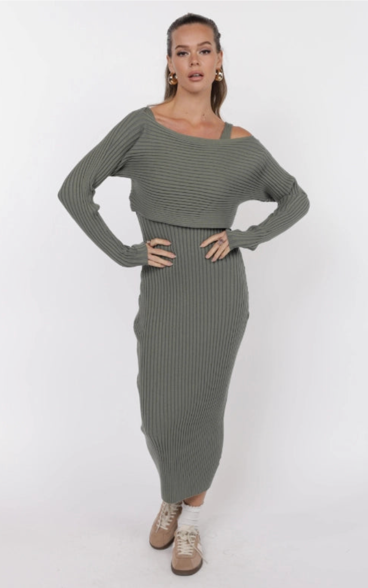 Gabi Dress & Sweater Set | Sage