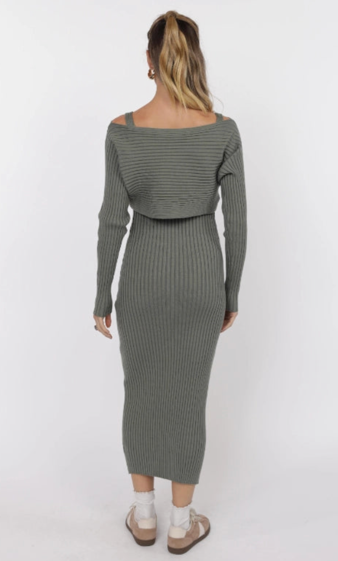 Gabi Dress & Sweater Set | Sage