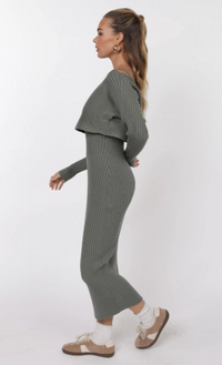 Gabi Dress & Sweater Set | Sage