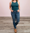 Roxanna Crewneck Bodysuit in Hunter Green