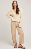 Spencer V-neck Knit Sweater | Bone
