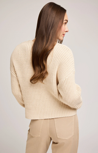 Spencer V-neck Knit Sweater | Bone