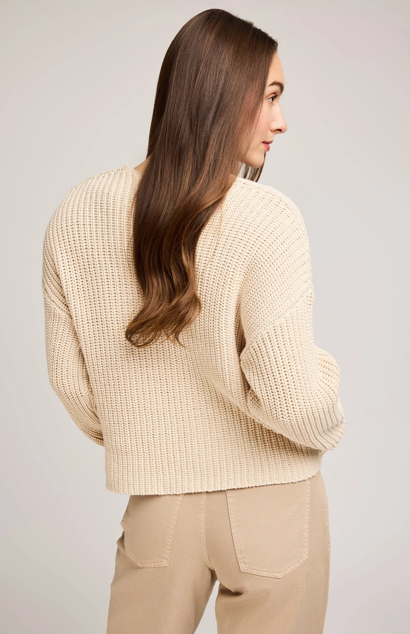 Spencer V-neck Knit Sweater | Bone