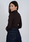 Jori Shirred Button Up | Dark Chocolate