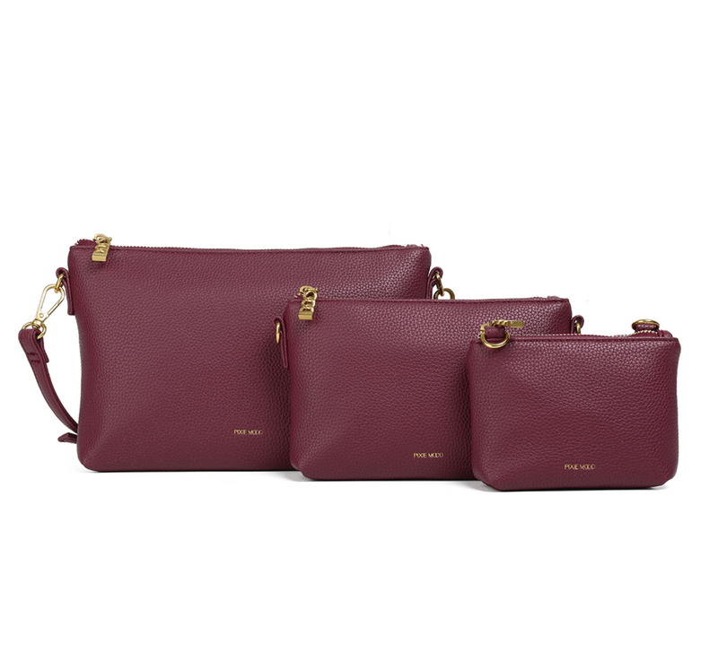 Drea Pouches Set | Burgundy