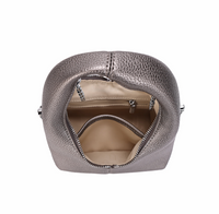 Circle Crossbody Bag | Gun Metal Pebble
