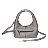 Circle Crossbody Bag | Gun Metal Pebble