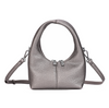 Circle Crossbody Bag | Gun Metal Pebble