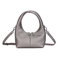 Circle Crossbody Bag | Gun Metal Pebble
