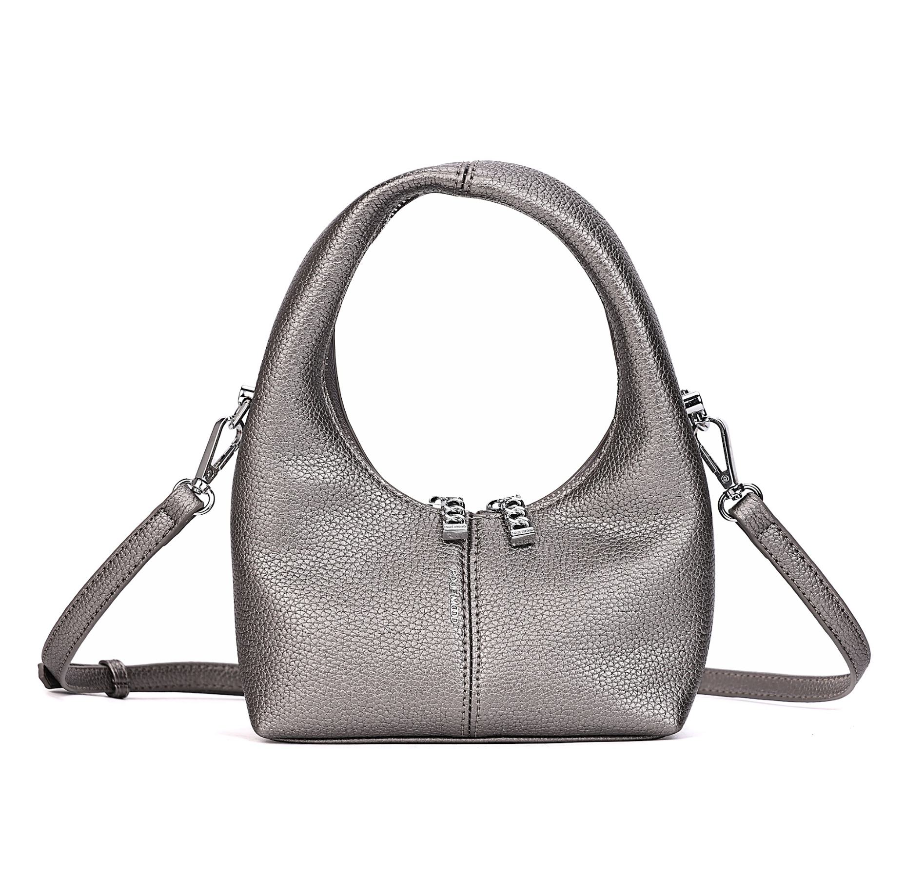 Circle Crossbody Bag | Gun Metal Pebble