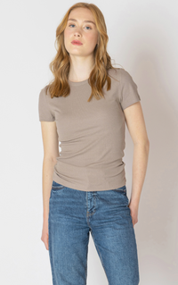 The Basic Ribbed Tee | Almond