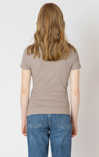 The Basic Ribbed Tee | Almond