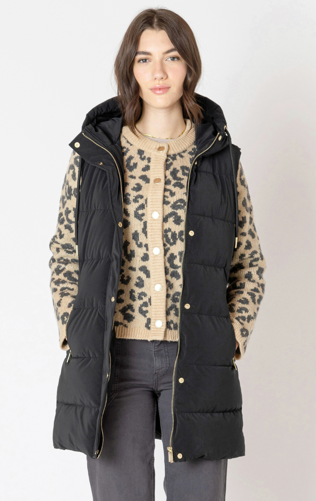 Hooded Puffer Vest  | Black