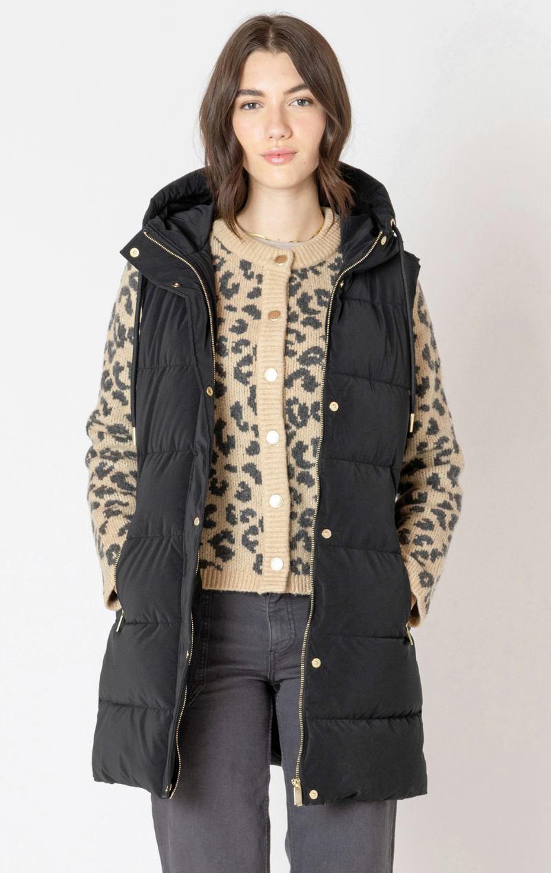 Hooded Puffer Vest  | Black