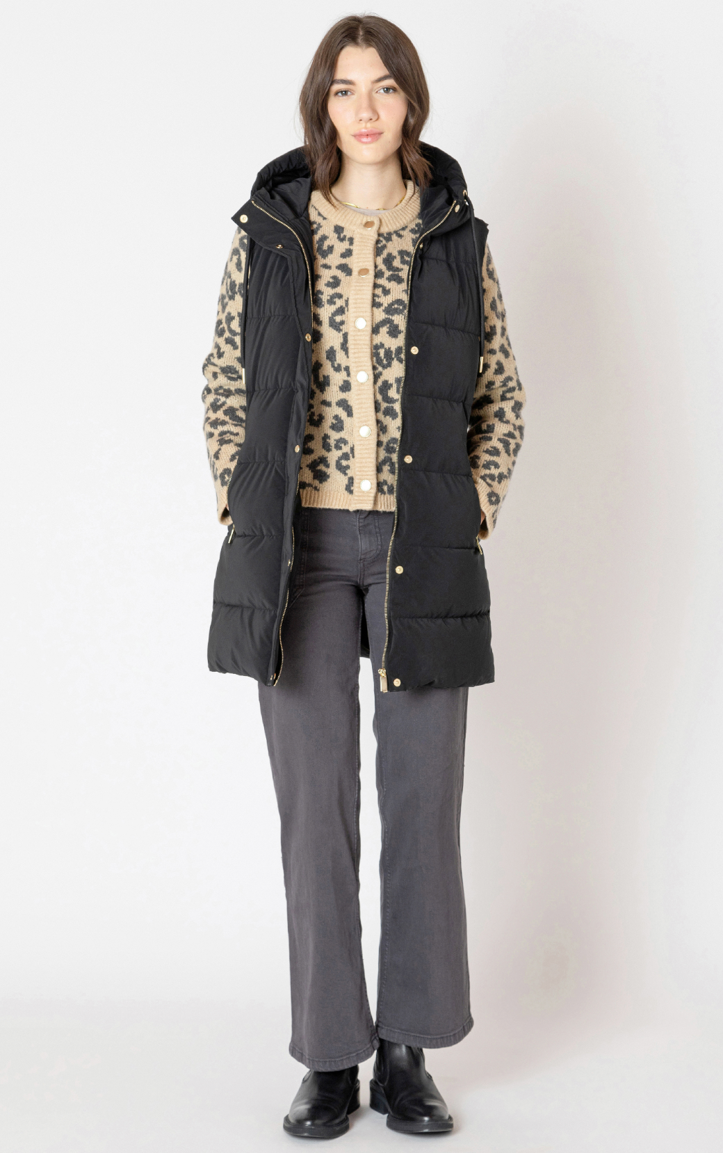 Hooded Puffer Vest  | Black