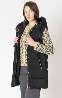 Hooded Puffer Vest  | Black