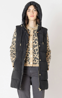 Hooded Puffer Vest  | Black