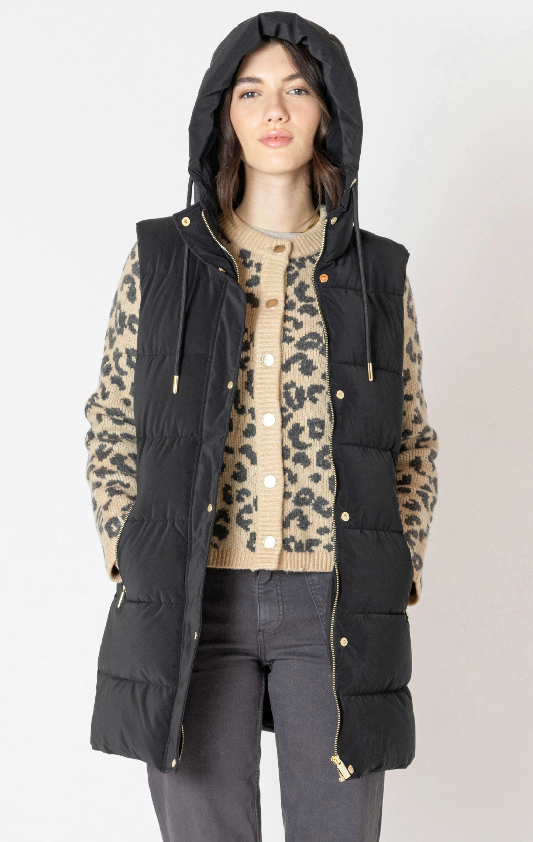 Hooded Puffer Vest  | Black