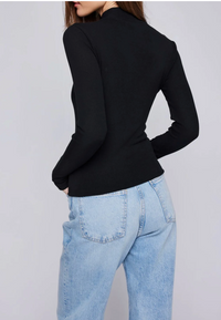 Wren Long Sleeve Mock Neck | Black