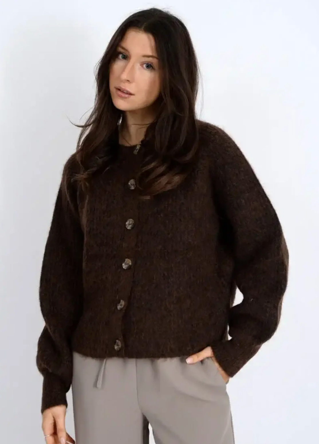 Usha Cardigan | Brown Mel