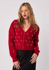 Bowen Pearl Cardigan in Poinsettia